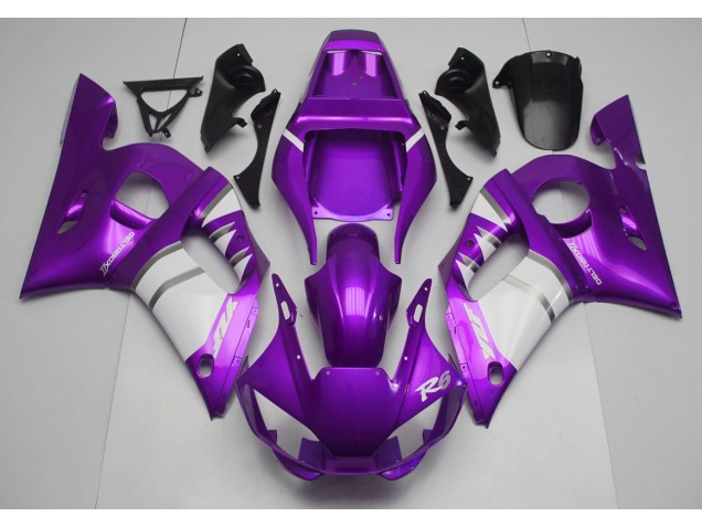 Purple & White 1998-2002 Yamaha R6 Motorcycle Fairing Purple & White 1998-2002 Yamaha R6 Motorcycle Fairing