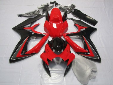 Red Black and Grey 2006-2007 Suzuki GSXR 600-750 Motorcycle Fairing