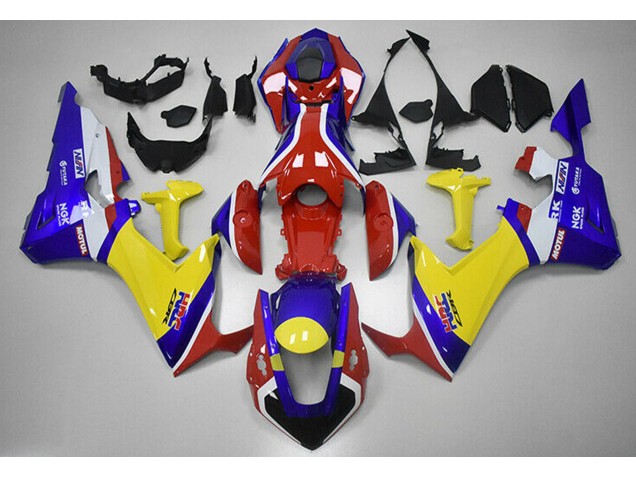 Red Blue and Yellow HRC 2017-2023 Honda CBR1000RR Motorcycle Fairing Red Blue and Yellow HRC 2017-2023 Honda CBR1000RR Motorcycle Fairing