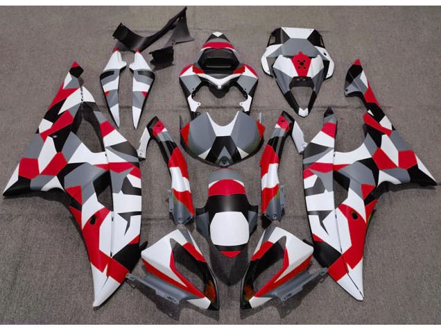 Red Camo Plain 2008-2016 Yamaha R6 Motorcycle Fairing