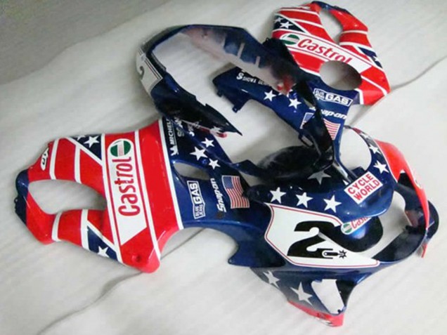Red Castrol 1999-2000 Honda CBR600 F4 Motorcycle Fairing Red Castrol 1999-2000 Honda CBR600 F4 Motorcycle Fairing