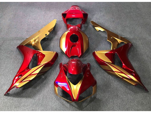 Red & Gold 2006-2007 Honda CBR1000RR Motorcycle Fairing Red & Gold 2006-2007 Honda CBR1000RR Motorcycle Fairing