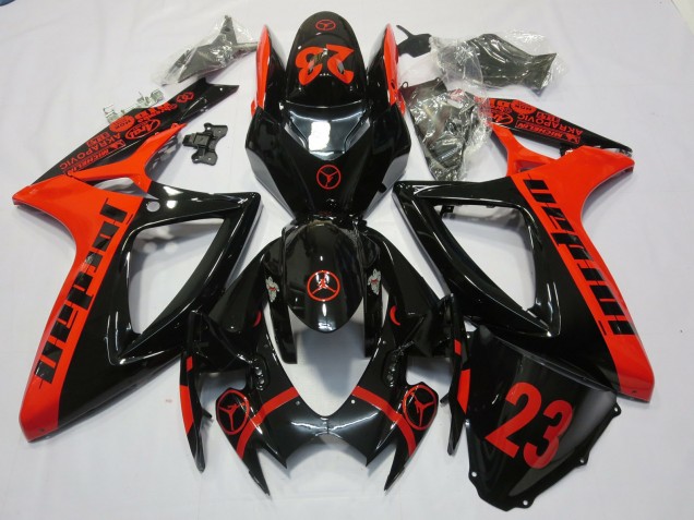 Red Jordan 2006-2007 Suzuki GSXR 600-750 Motorcycle Fairing Red Jordan 2006-2007 Suzuki GSXR 600-750 Motorcycle Fairing