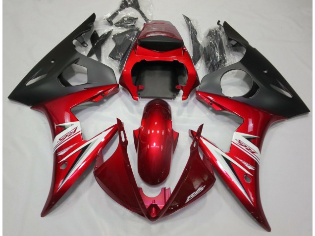 Red & White 2003-2004 Yamaha R6 Motorcycle Fairing Red & White 2003-2004 Yamaha R6 Motorcycle Fairing