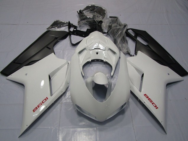Red White and Matte Black 2007-2014 Ducati Ducati 848 1098 1198 Motorcycle Fairing Red White and Matte Black 2007-2014 Ducati Ducati 848 1098 1198 Motorcycle Fairing