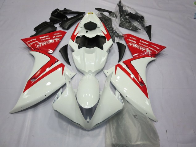 Red and White 2012-2014 Yamaha R1 Motorcycle Fairing Red and White 2012-2014 Yamaha R1 Motorcycle Fairing