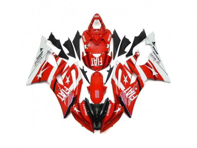 Red and White with Stars 2008-2016 Yamaha R6 Motorcycle Fairing Red and White with Stars 2008-2016 Yamaha R6 Motorcycle Fairing
