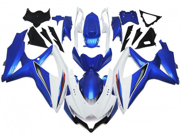 Shining Gloss White With Silver and blue 2008-2010 Suzuki GSXR 600-750 Motorcycle Fairing Shining Gloss White With Silver and blue 2008-2010 Suzuki GSXR 600-750 Motorcycle Fairing