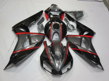 Silver Black Red Pin Stripe 2006-2007 Honda CBR1000RR Motorcycle Fairing