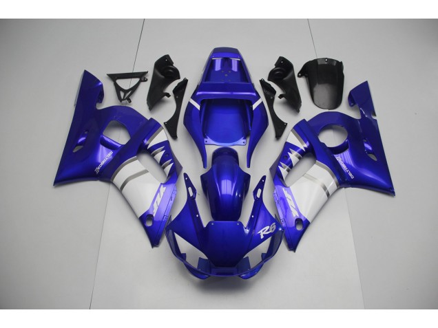 Silver White and Blue 1998-2002 Yamaha R6 Motorcycle Fairing