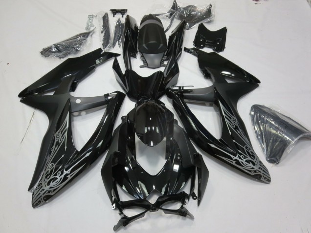 Silver and Black 2008-2010 Suzuki GSXR 600-750 Motorcycle Fairing Silver and Black 2008-2010 Suzuki GSXR 600-750 Motorcycle Fairing