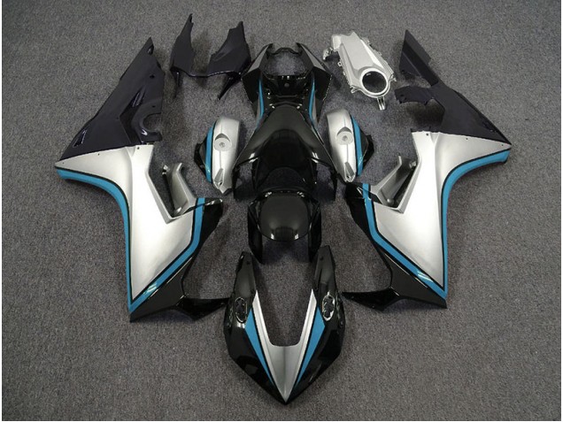 Silver and Black & Light Blue 2017-2023 Honda CBR1000RR Motorcycle Fairing Silver and Black & Light Blue 2017-2023 Honda CBR1000RR Motorcycle Fairing