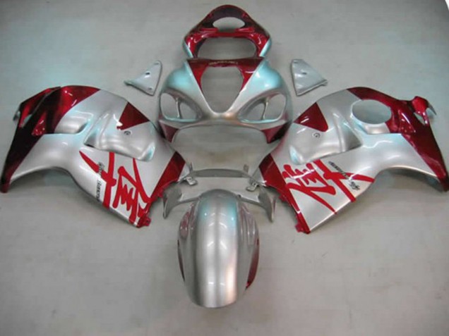Silver and Red 1997-2007 Suzuki GSXR 1300 Hayabusa Motorcycle Fairing Silver and Red 1997-2007 Suzuki GSXR 1300 Hayabusa Motorcycle Fairing