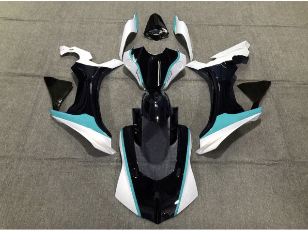 Sky Blue Black and White 2015-2019 Yamaha R1 Motorcycle Fairing