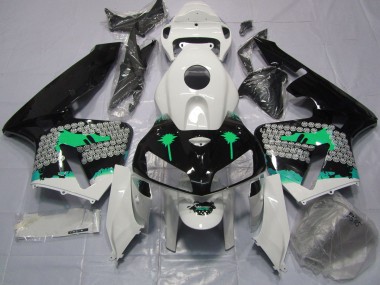Turquoise Splatter on Gloss Black 2005-2006 Honda CBR600RR Motorcycle Fairing
