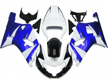 Vibrant Blue and White OEM Style 2001-2003 Suzuki GSXR 600-750 Motorcycle Fairing