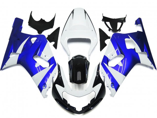 Vibrant Blue and White OEM Style 2001-2003 Suzuki GSXR 600-750 Motorcycle Fairing