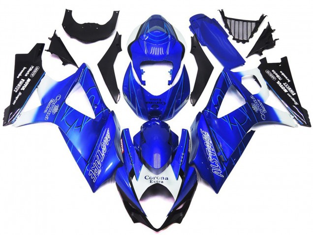 Vibrant Blue with White Corona 2007-2008 Suzuki GSXR 1000 Motorcycle Fairing Vibrant Blue with White Corona 2007-2008 Suzuki GSXR 1000 Motorcycle Fairing