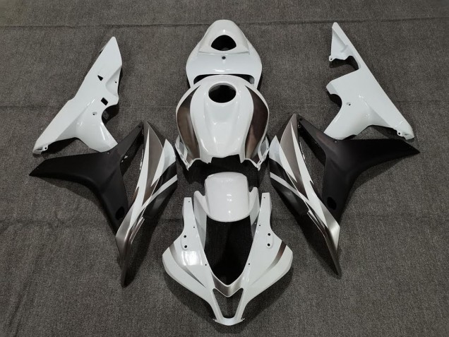 White Graphite and Black 2007-2008 Honda CBR600RR Motorcycle Fairing White Graphite and Black 2007-2008 Honda CBR600RR Motorcycle Fairing