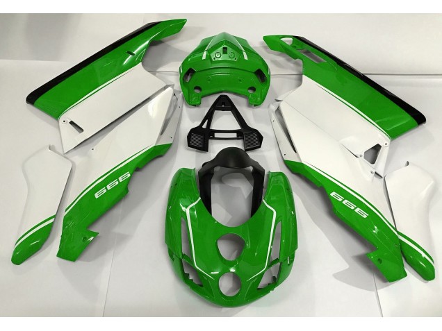 White Green and Black 2003-2004 Ducati Ducati 749 999 Motorcycle Fairing White Green and Black 2003-2004 Ducati Ducati 749 999 Motorcycle Fairing
