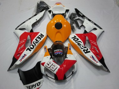 White Repsol 93 2006-2007 Honda CBR1000RR Motorcycle Fairing