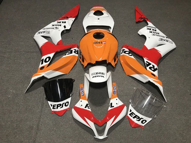 White Repsol Style 2007-2008 Honda CBR600RR Motorcycle Fairing White Repsol Style 2007-2008 Honda CBR600RR Motorcycle Fairing