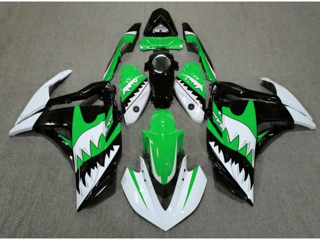 White Shark & Green 2015-2018 Yamaha R3 Motorcycle Fairing White Shark & Green 2015-2018 Yamaha R3 Motorcycle Fairing