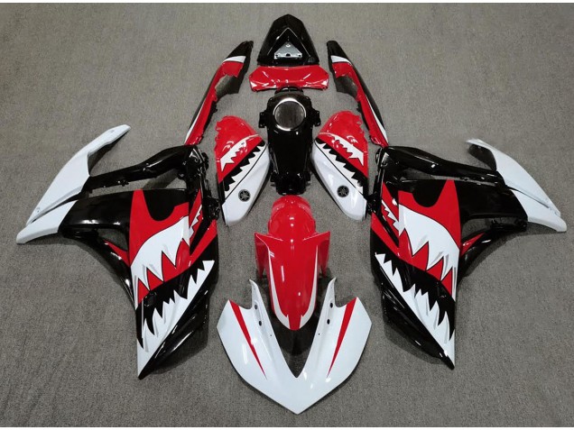 White Shark & Red 2015-2018 Yamaha R3 Motorcycle Fairing White Shark & Red 2015-2018 Yamaha R3 Motorcycle Fairing
