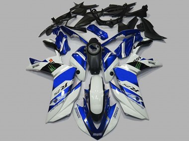 White and Blue 2015-2018 Yamaha R3 Motorcycle Fairing