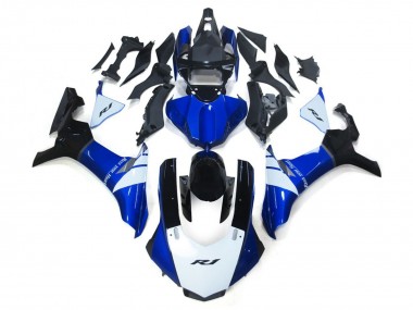 White and Blue 2015-2019 Yamaha R1 Motorcycle Fairing