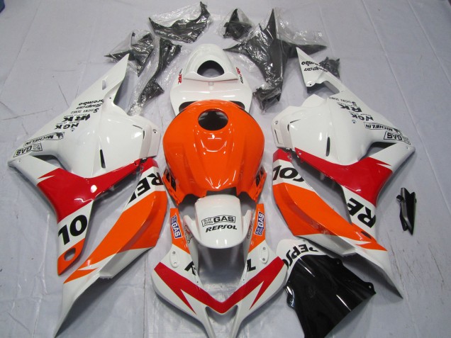 White and Red Repsol 2009-2012 Honda CBR600RR Motorcycle Fairing White and Red Repsol 2009-2012 Honda CBR600RR Motorcycle Fairing