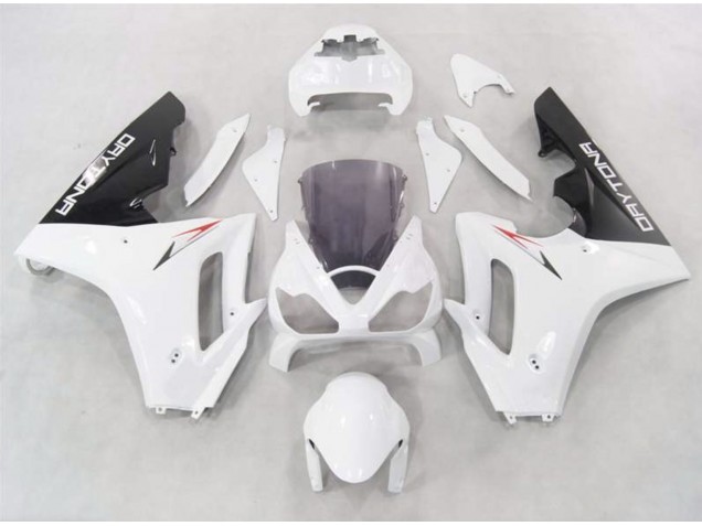White w Black lowers 2006-2008 Triumph Daytona 675 Motorcycle Fairing