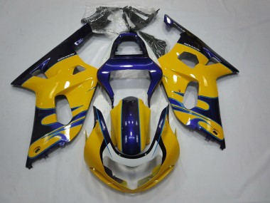 Yellow Blue 2001-2003 Suzuki GSXR 600-750 Motorcycle Fairing