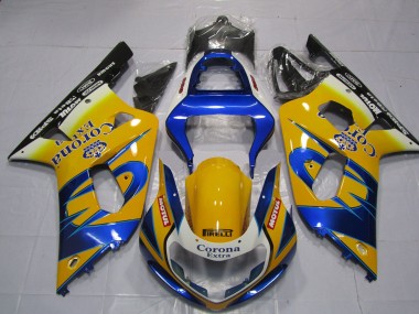 Yellow Corona 2001-2003 Suzuki GSXR 600-750 Motorcycle Fairing