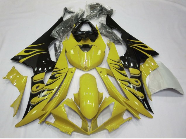 Yellow Flame Style 2008-2016 Yamaha R6 Motorcycle Fairing Yellow Flame Style 2008-2016 Yamaha R6 Motorcycle Fairing