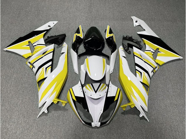 Yellow White and Black Zag 2009-2012 Kawasaki ZX6R Motorcycle Fairing Yellow White and Black Zag 2009-2012 Kawasaki ZX6R Motorcycle Fairing