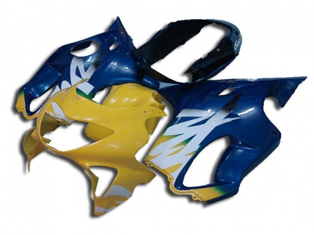Yellow and Blue 1999-2000 Honda CBR600 F4 Motorcycle Fairing Yellow and Blue 1999-2000 Honda CBR600 F4 Motorcycle Fairing