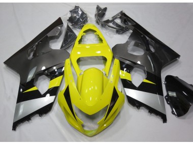 Yellow and Grey 2004-2005 Suzuki GSXR 600-750 Motorcycle Fairing