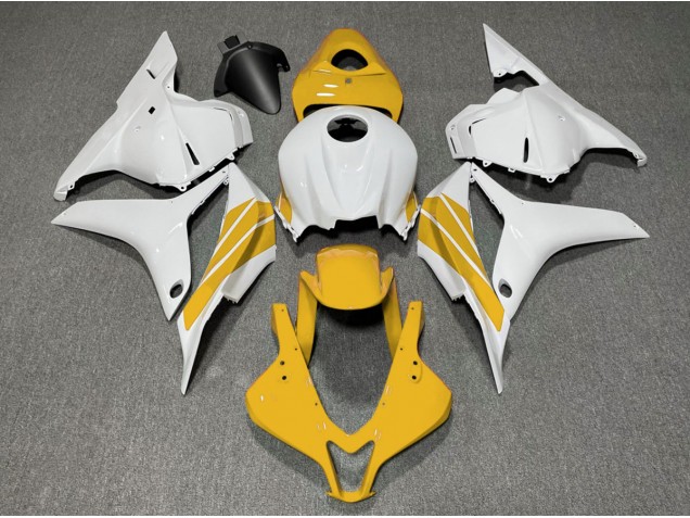 Yellow and White Side Stripe 2009-2012 Honda CBR600RR Motorcycle Fairing Yellow and White Side Stripe 2009-2012 Honda CBR600RR Motorcycle Fairing